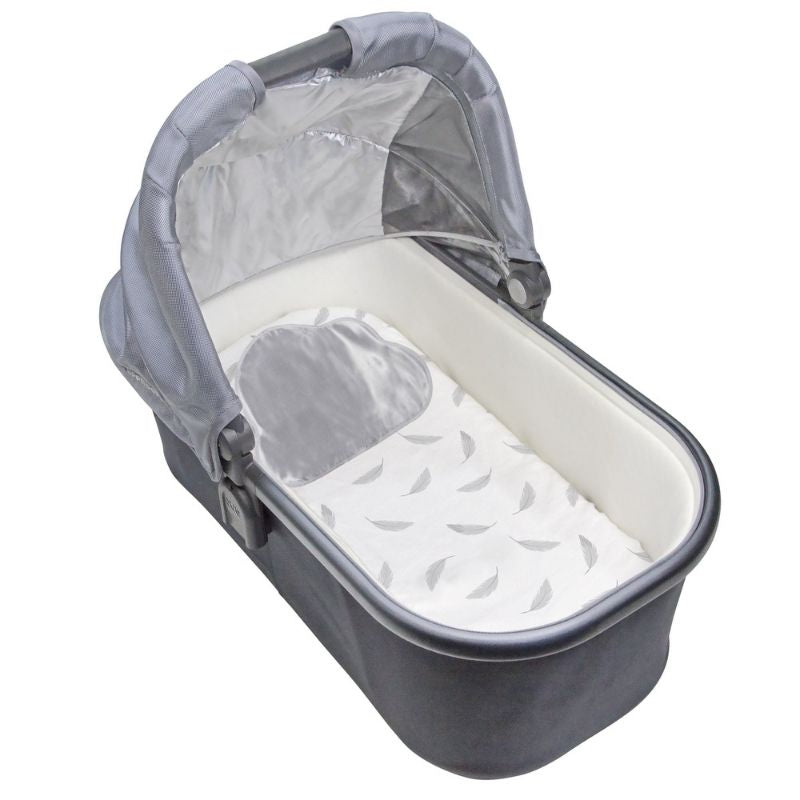 Bedhead Bassinet Sheets Grey Feathers