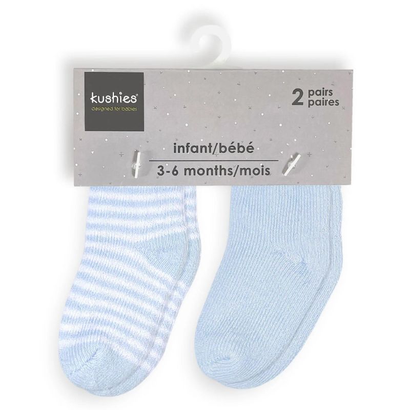 Terry 3-6 Months 2 Pack Socks Blue Stripe