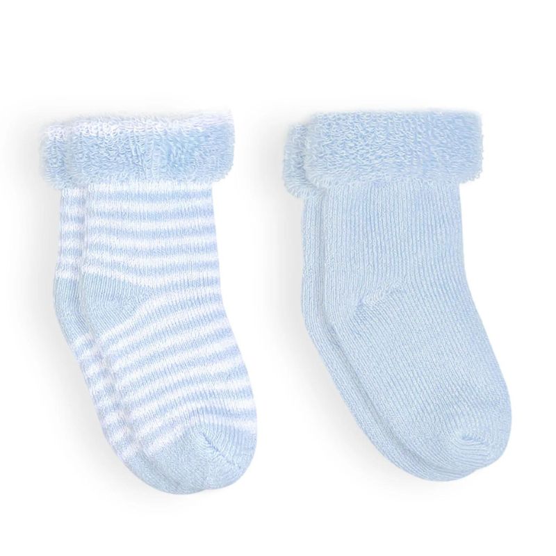 Terry 3-6 Months 2 Pack Socks Blue Stripe