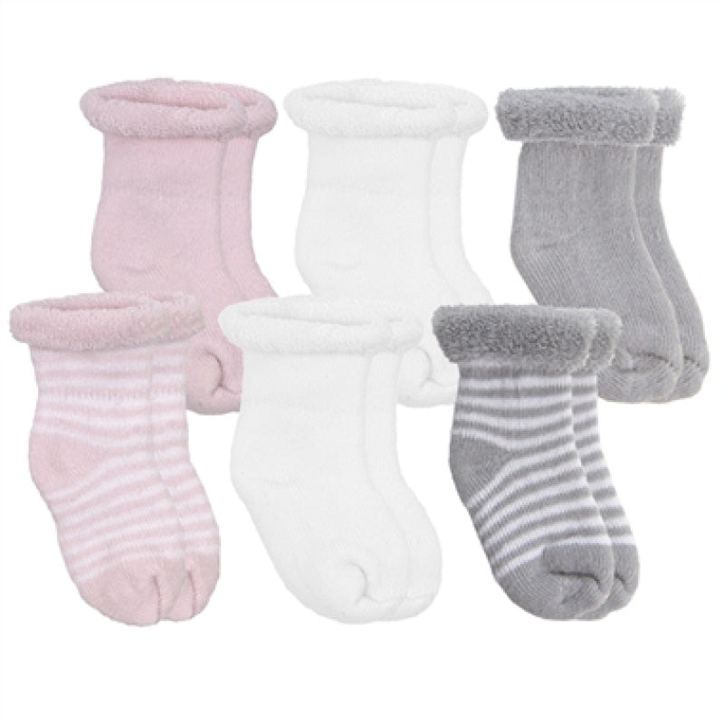 Terry Newborn Socks - 6 pack