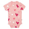 Short Sleeve Bodysuits Crepe Hearts