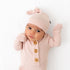 Ribbed Knotted Gown & Hat - Newborn