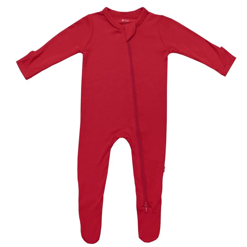 Bamboo Zippered Footie Cardinal