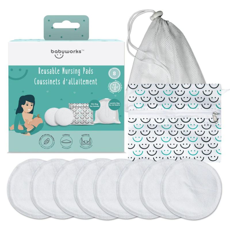 Breast Pads 10pcs Reusable Nursing Pads Washable+ Wet Bag and Laundry Bag -  Breast Pads for Leaking Milk - Super Absorbent Nursing Pads Nursing Nipple