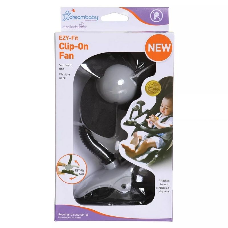 EZY-Fit Clip-On Stroller Fan - Black / Grey