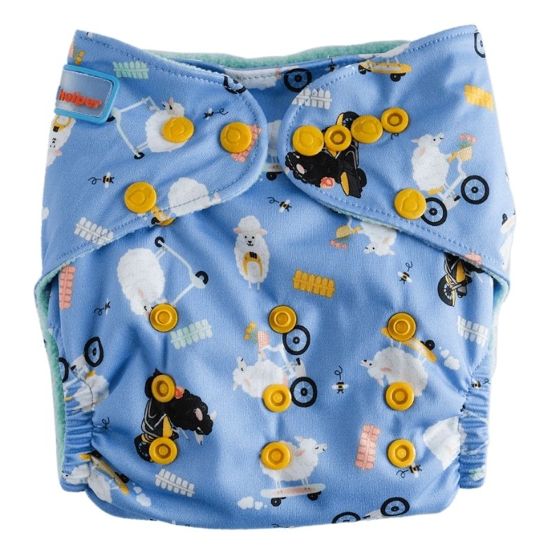 Print Cloth Diapers Scootering Sheep