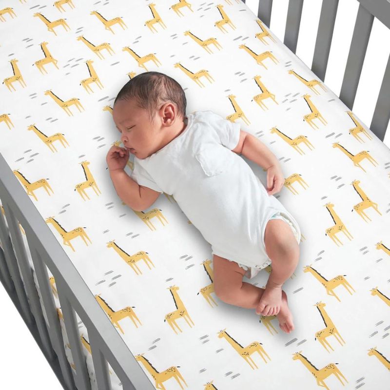 Organic Cotton Fitted Crib Sheet Giraffe