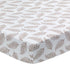 Organic Cotton Fitted Crib Sheet Taupe Leaves