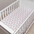 Organic Cotton Fitted Crib Sheet Taupe Leaves