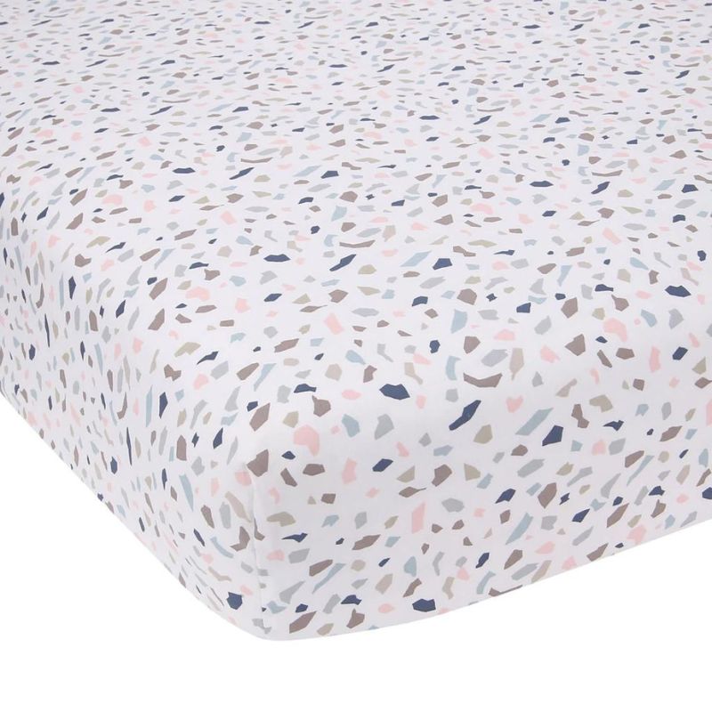 Organic Cotton Fitted Crib Sheet Terrazzo Abstract