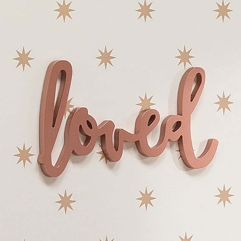 Loved Rose Gold Wood Wall Decor