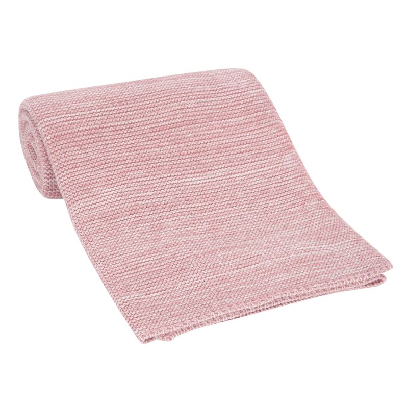 Knit Baby Blanket Pink Heather