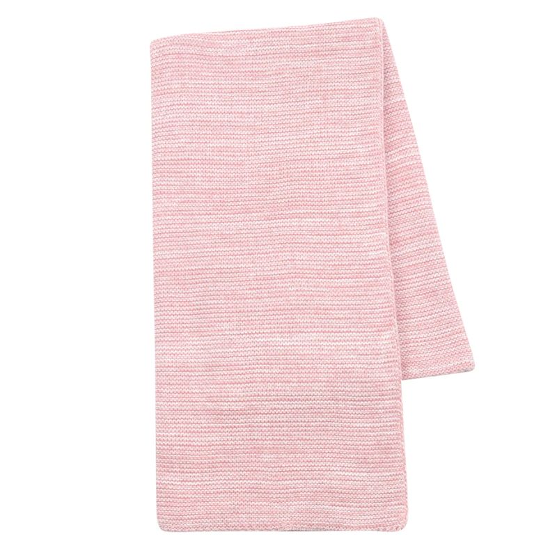Knit Baby Blanket Pink Heather