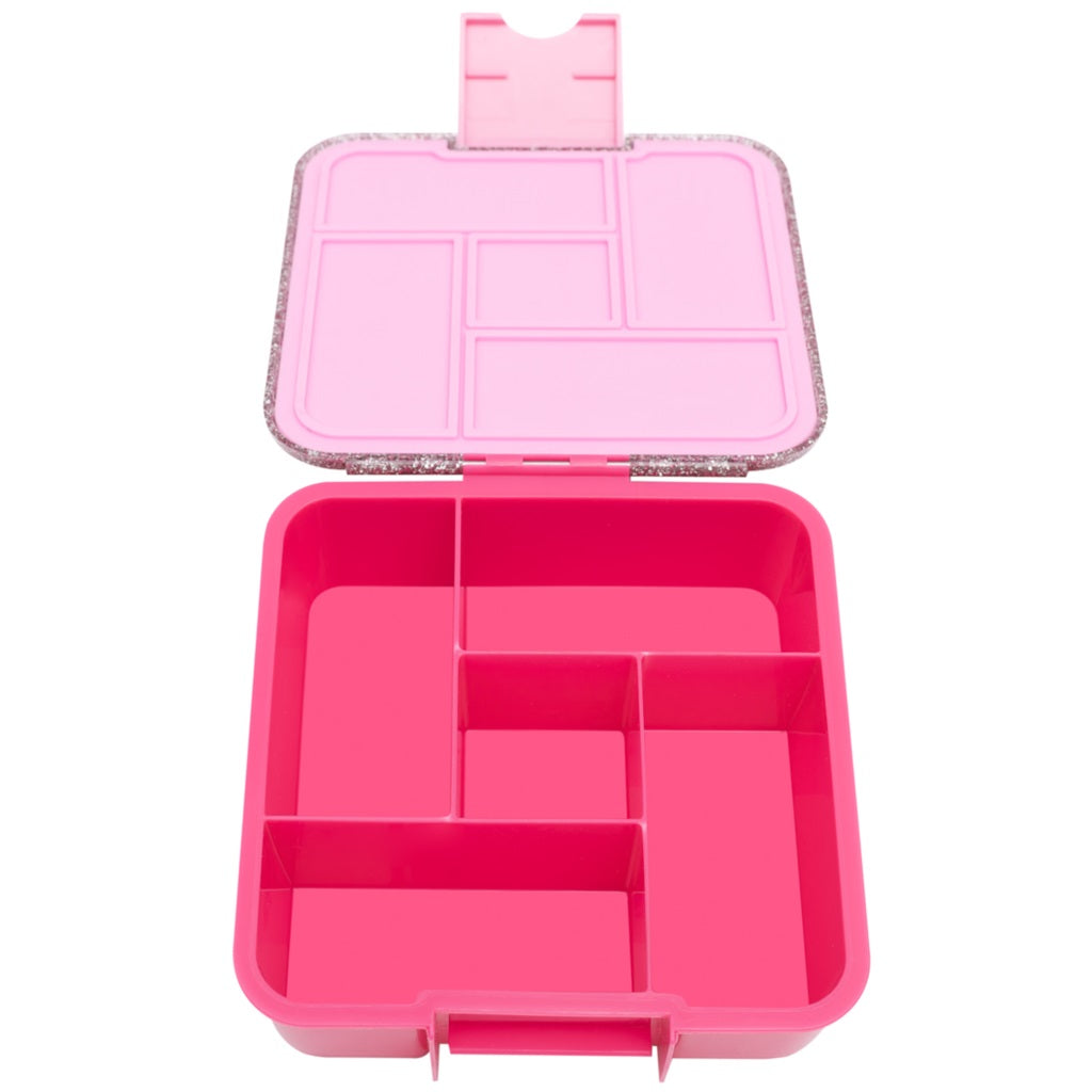 Bento 5 Lunch Boxes Glitter Pink
