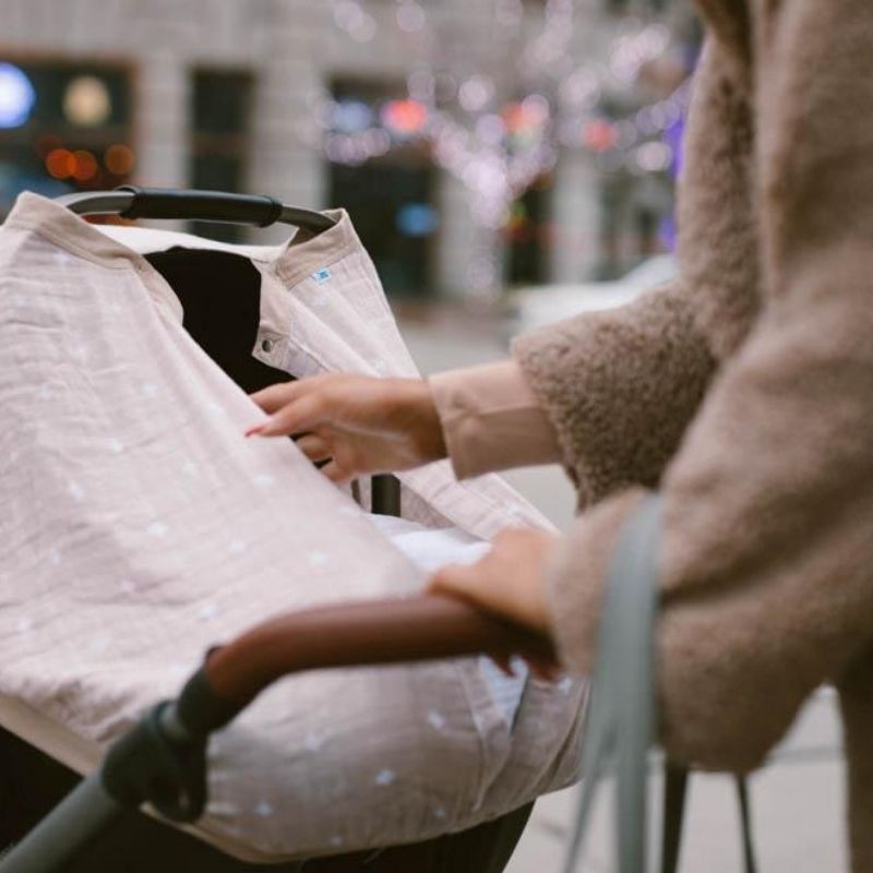Car Seat Canopies Taupe Cross