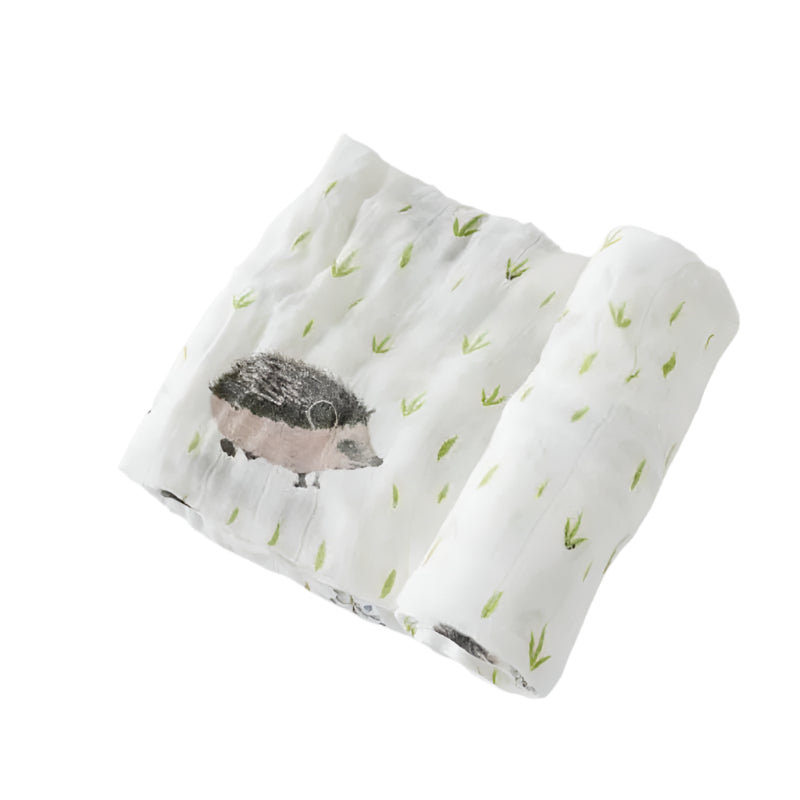 Deluxe Muslin Swaddles - Single Hedgehog
