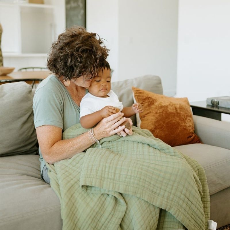 Big Kid Cotton Muslin Quilt Fern