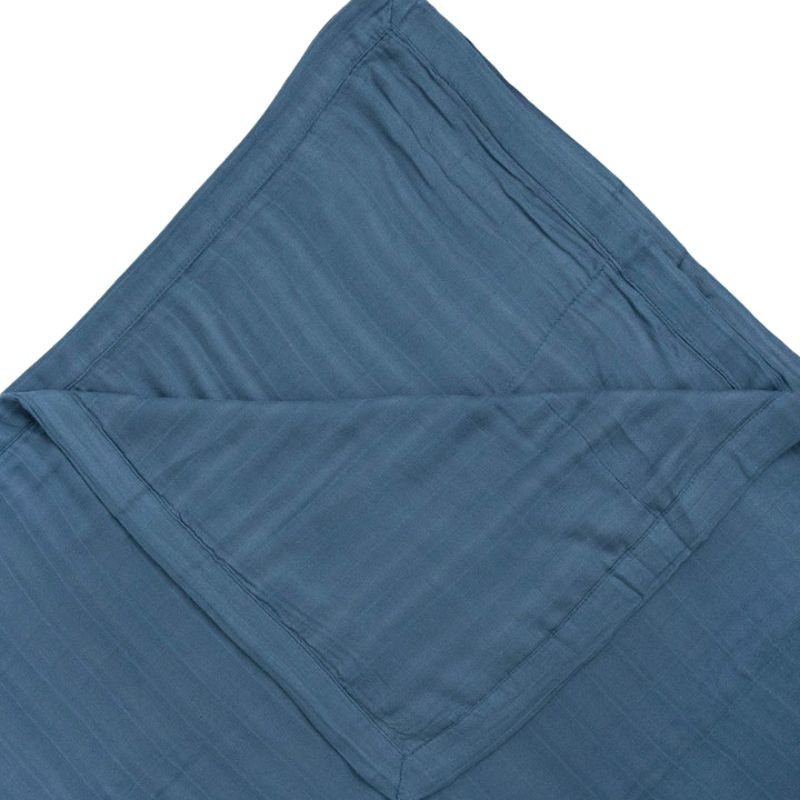 Deluxe Muslin Quilted Throw  Blue Dusk