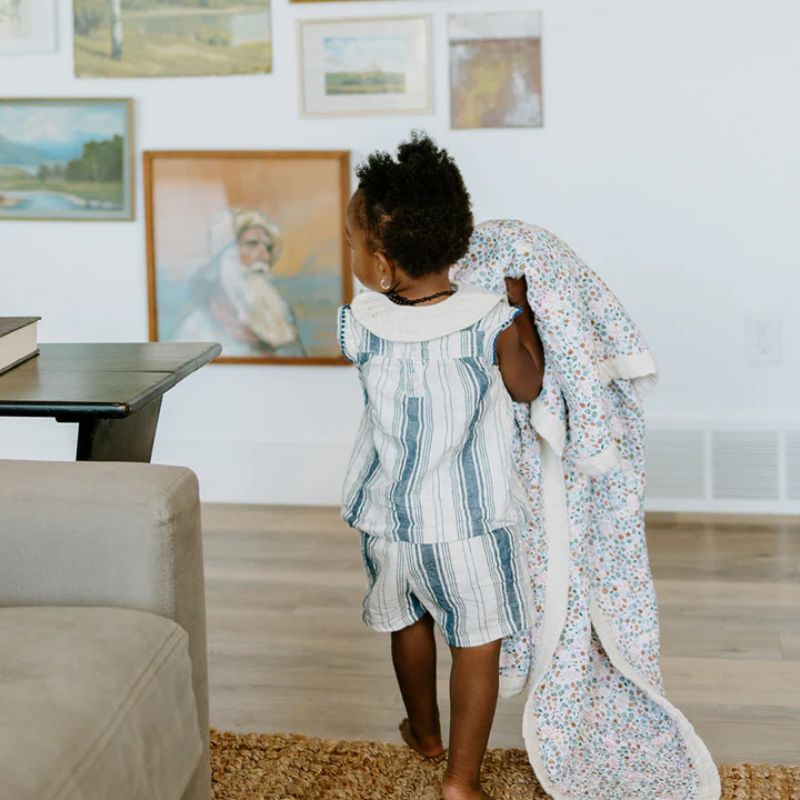 Big Kid Cotton Muslin Quilt Pressed Petals