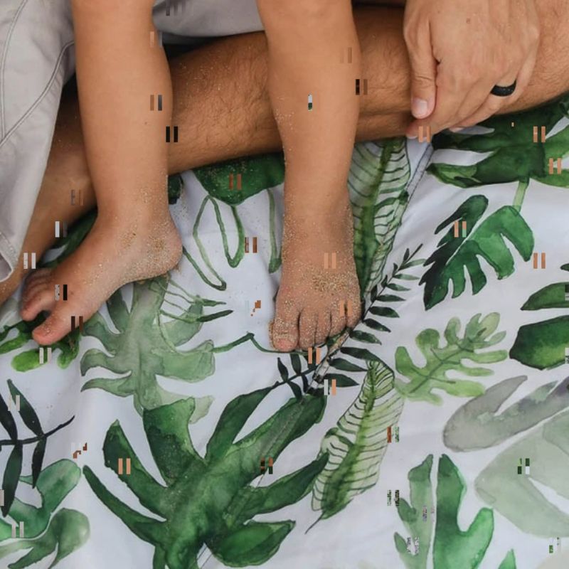 Outdoor Blanket - (5 x 7)  Tropical Leaf