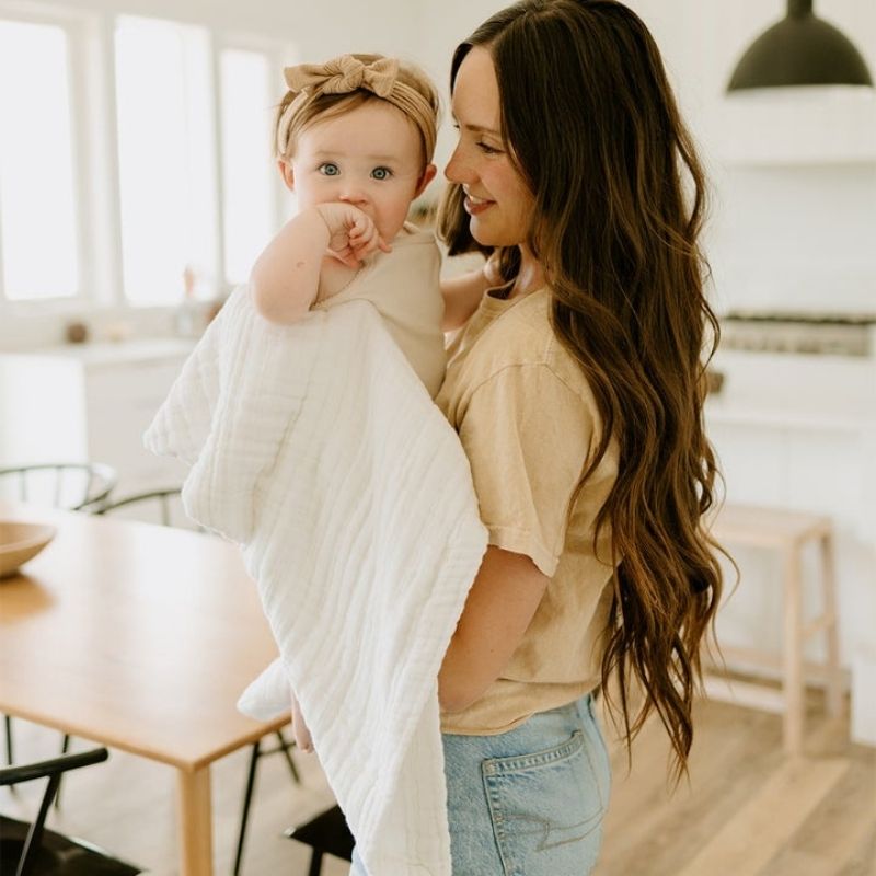 Cotton Muslin Baby Quilt White