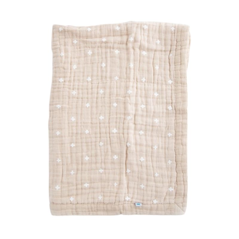Cotton Muslin Baby Quilt Cross