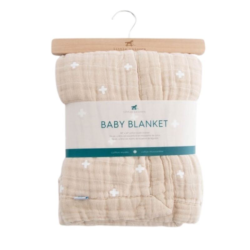 Cotton Muslin Baby Quilt Cross