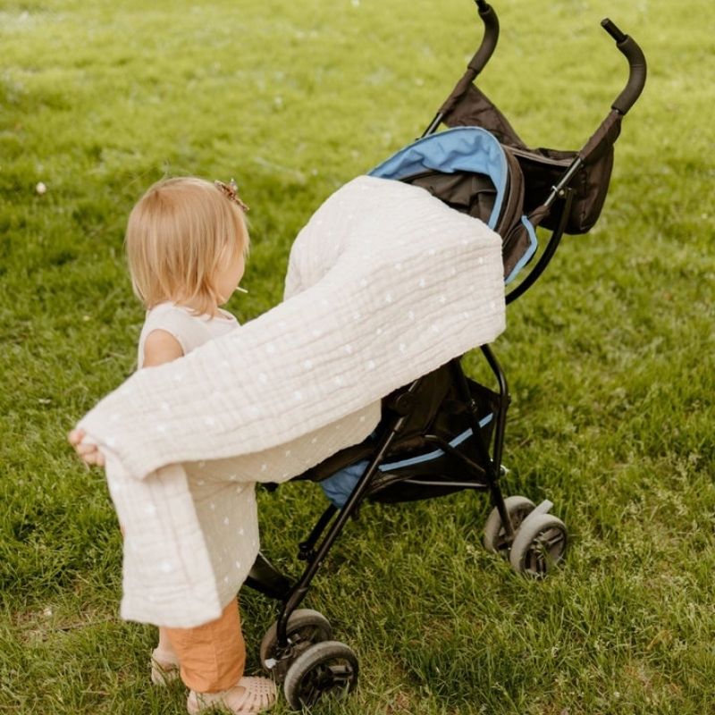 Cotton Muslin Baby Quilt Cross