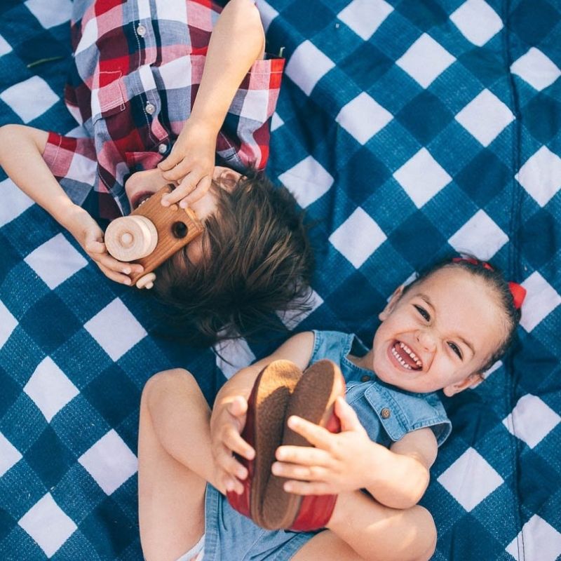 Outdoor Blanket - (5 x 7)  Navy Plaid