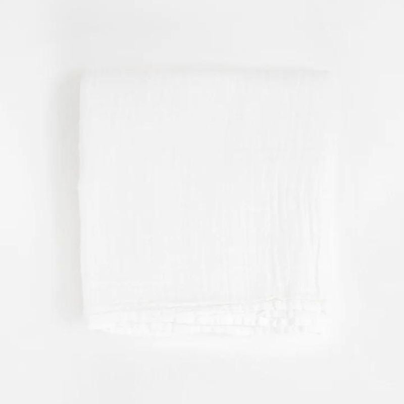 Organic Cotton Muslin Swaddle Blanket White