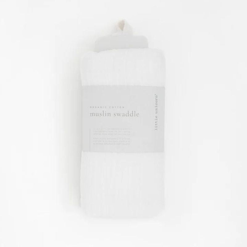 Organic Cotton Muslin Swaddle Blanket White