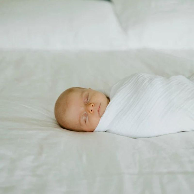 Organic Cotton Muslin Swaddle Blanket White