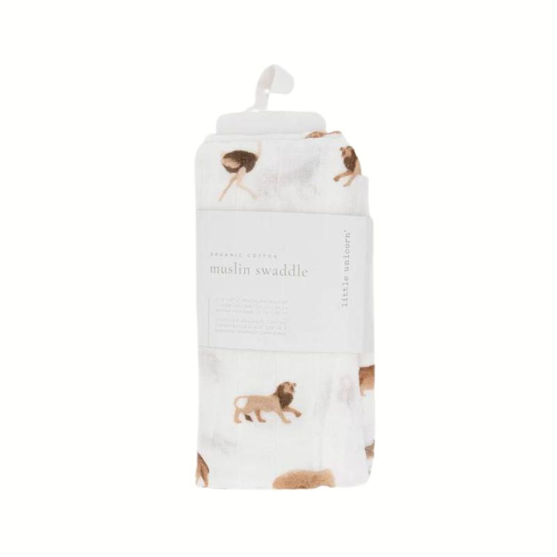 Organic Cotton Muslin Swaddle Blanket Animal Crackers