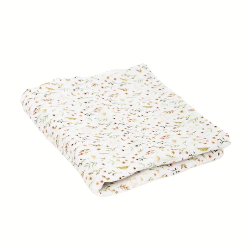 Organic Cotton Muslin Swaddle Blanket Floral Field