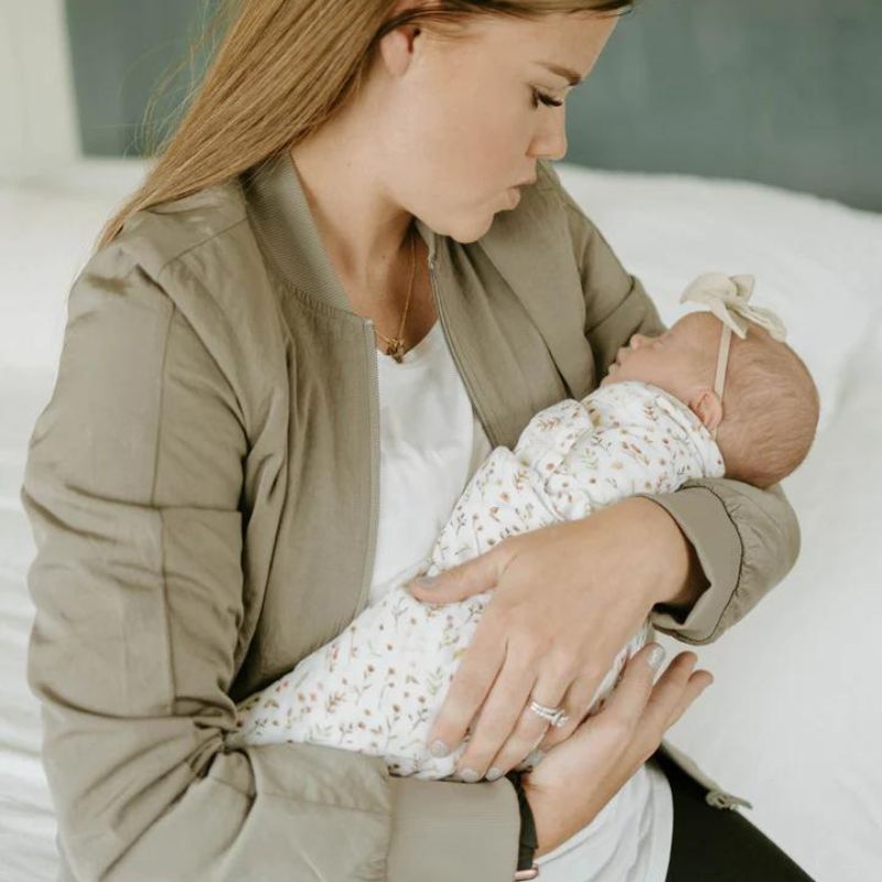 Organic Cotton Muslin Swaddle Blanket Floral Field