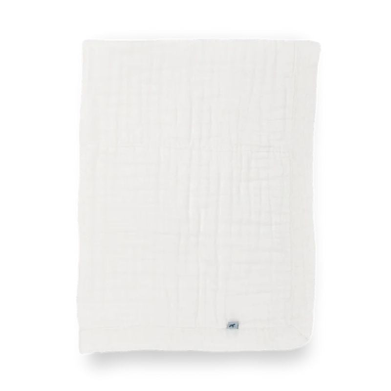 Organic Cotton Muslin Baby Quilt  White