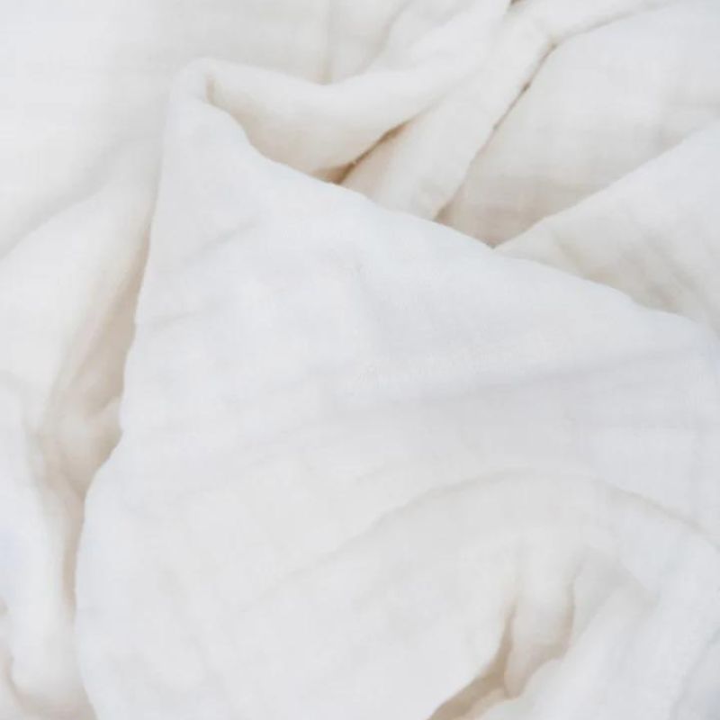Organic Cotton Muslin Baby Quilt  White