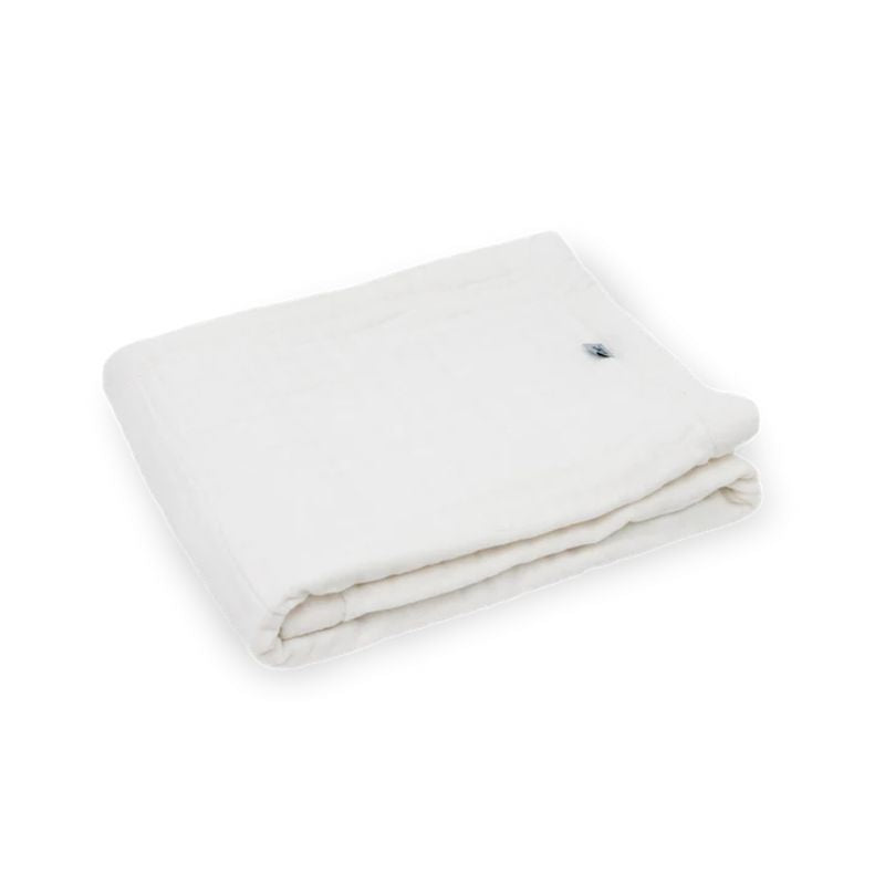 Organic Cotton Muslin Baby Quilt  White