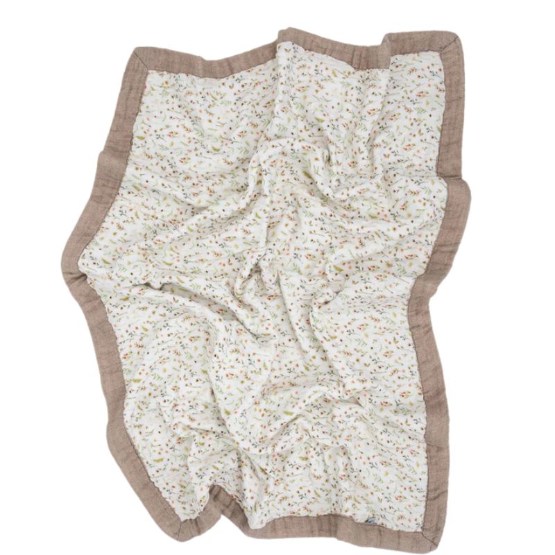 Organic Cotton Muslin Baby Quilt  Floral Field