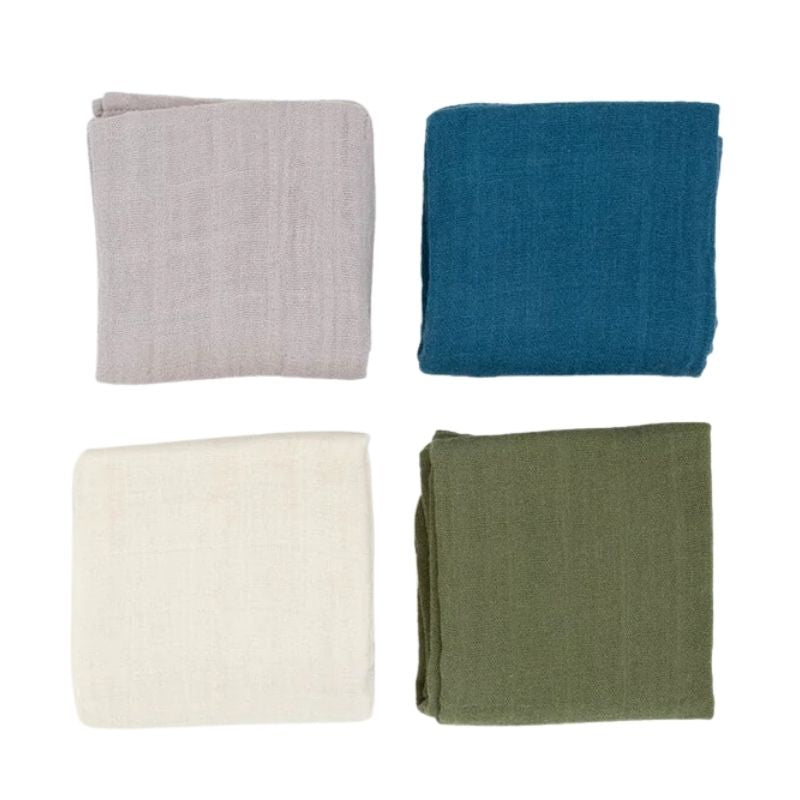 Cotton Muslin Squares 4 Pack Fern