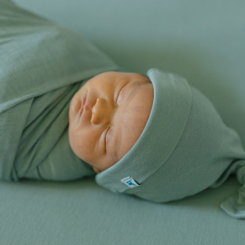Stretch Knit Top Knot Hat