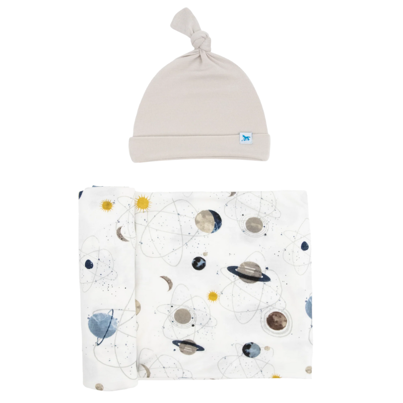 Stretch Knit Swaddle & Hat Set