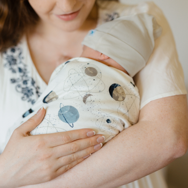 Stretch Knit Swaddle & Hat Set