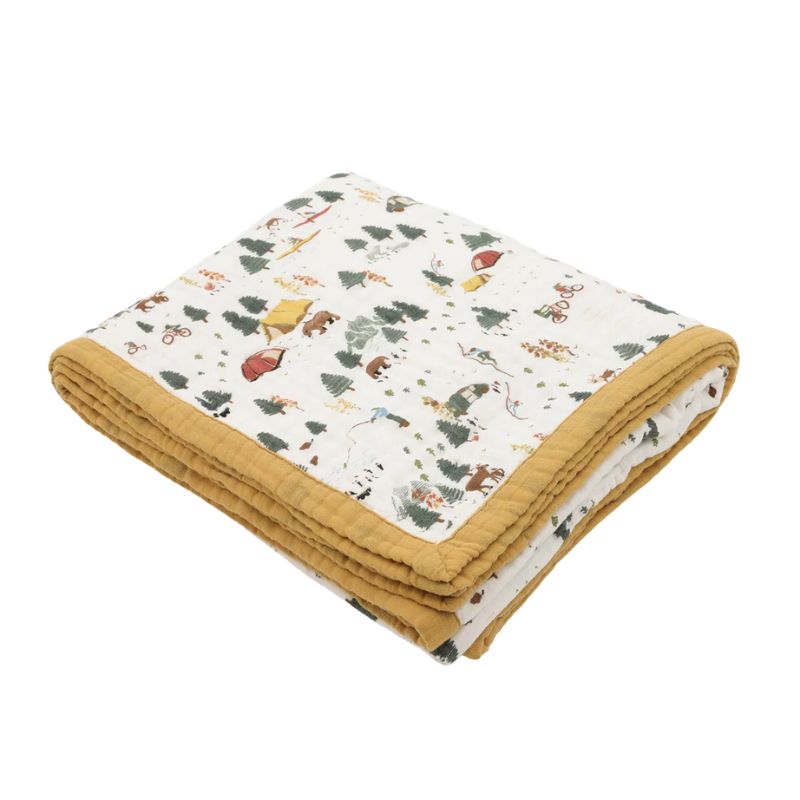 Organic Cotton Muslin Quilted Throw
