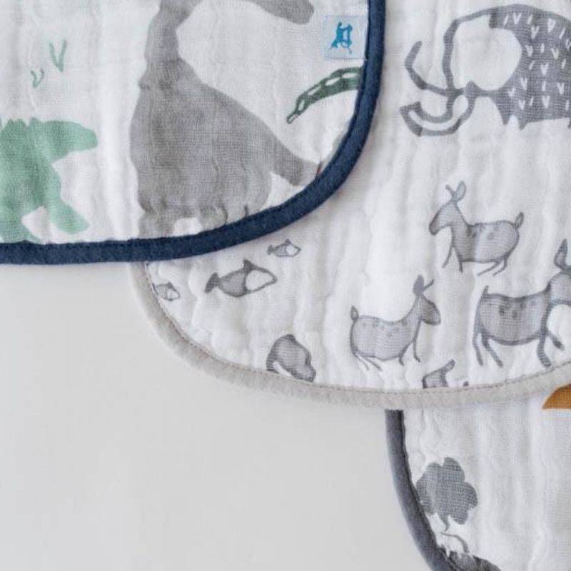 Cotton Muslin Classic Bibs - 3 Pack Dino Friends