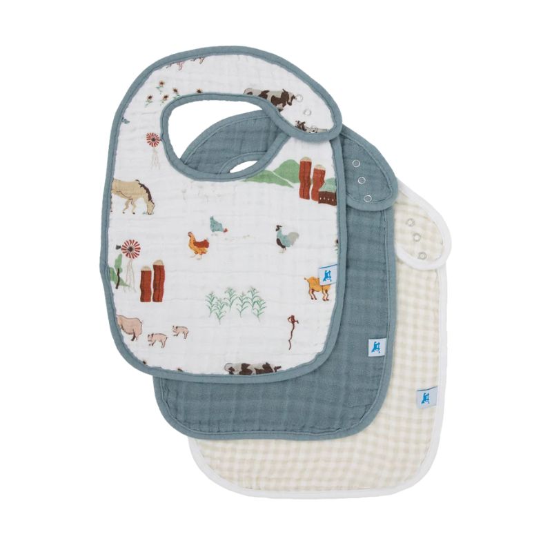 Cotton Muslin Classic Bibs - 3 Pack