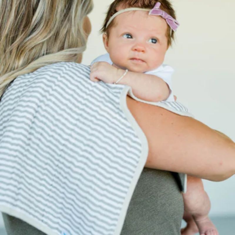 Cotton Muslin Burp Cloth - 2 - Pack Grey Stripe