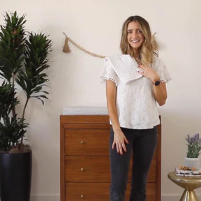 Cotton Muslin Burp Cloth - 2 - Pack Grey Stripe