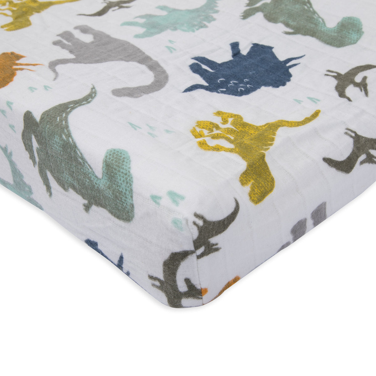 Cotton Muslin Change Pad Cover Dino Friends