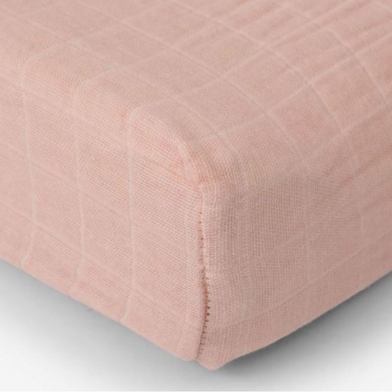 Cotton Muslin Change Pad Cover Rose Petal